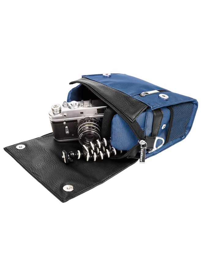 Mirrorless Crossbody Bag With Shoulder Strap For Olympus Digital Camera Black/Blue