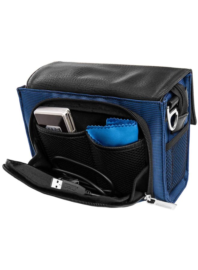 Mirrorless Crossbody Bag With Shoulder Strap For Olympus Digital Camera Black/Blue