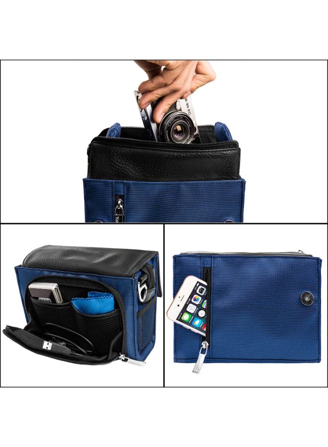 Protective Camera Case With Adjustable Shoulder Strap Black/Blue
