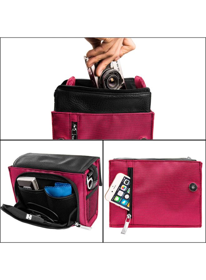 Protective Camera Case With Adjustable Shoulder Strap For Nikon Black/Pink