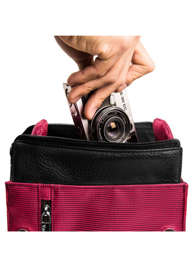 Protective Camera Case With Adjustable Shoulder Strap For Nikon Black/Pink