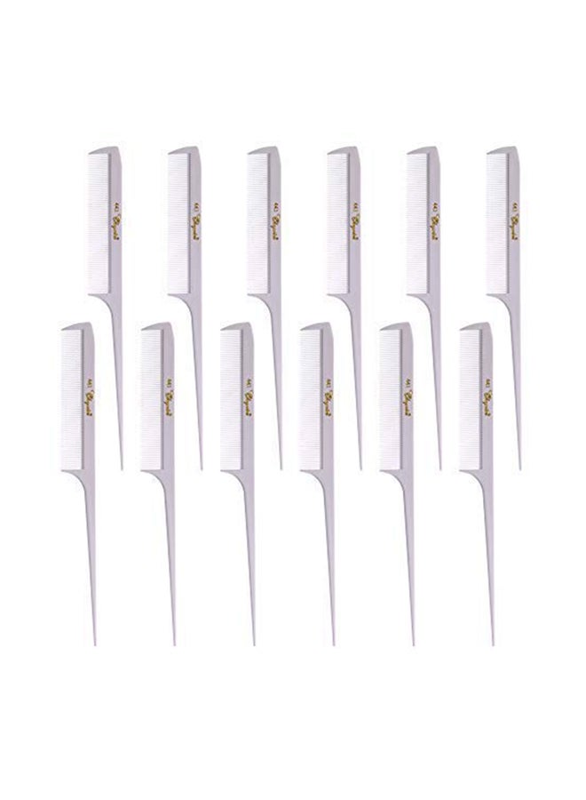 Krest Pack Of 12 Weave Rettail Comb White 8.5inch