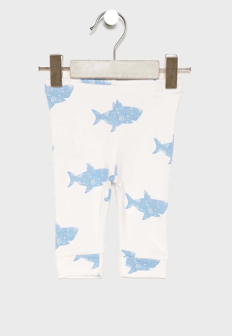 GYMBOREE Infant Shark Sweatpants White/Blue  - Image 1