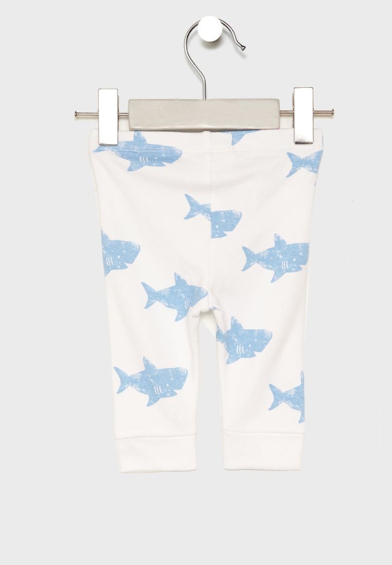 GYMBOREE Infant Shark Sweatpants White/Blue  - Image 2