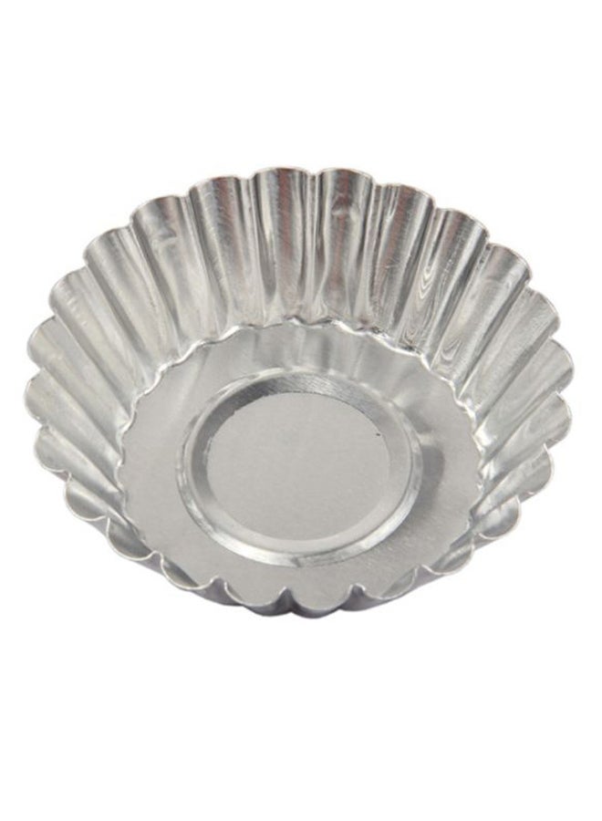 10-Piece Egg Tart Cupcake Cookie Mould Set Silver