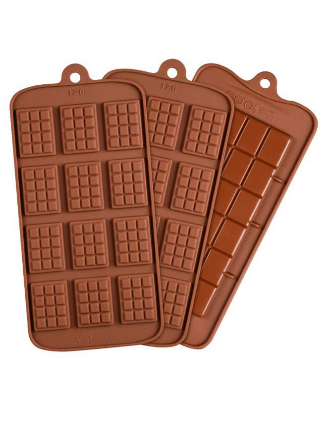 3-Piece Fondant Chocolate Cake Baking Mould Set Coffee  - Image 1