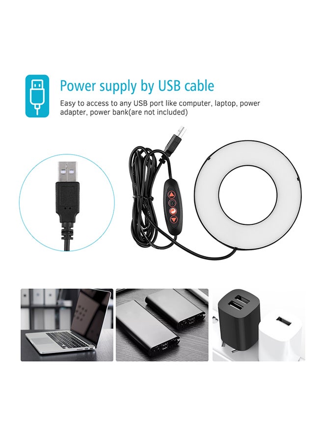 LED Ring Light Lamp Black - Image 2