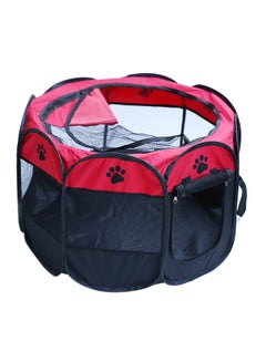Detachable Foldable Octagonal Pet Fence Tent Red 58x3x38cm