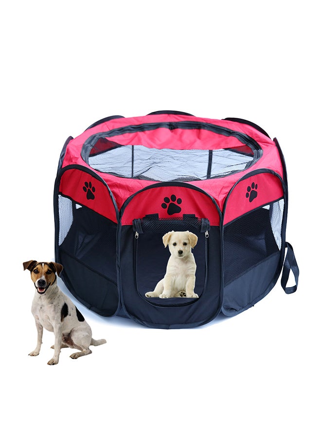 Generic - Detachable Foldable Octagonal Pet Fence Tent Red 58x3x38cm - Image 1