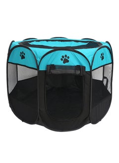 Generic Detachable Foldable Octagonal Puppy Playpen Cage Blue 45x3x32centimeter  - Image 1