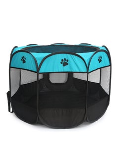 Generic Detachable Foldable Octagonal Puppy Playpen Cage Blue 45x3x32centimeter  - Image 2