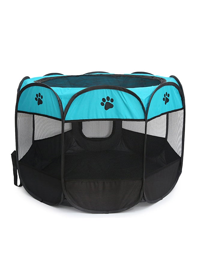 Detachable Foldable Octagonal Puppy Playpen Cage Blue 45x3x32centimeter - Image 2
