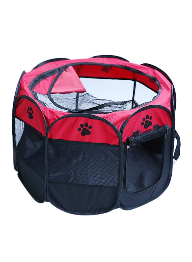 قفص/ ساحة لعب متنقلة قابلة للفك والطي بتصميم ثماني الشكل للكلاب الصغيرة أحمر 45x3x32Ø³Ù†ØªÙŠÙ…ØªØ± - Image 1