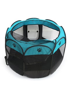 Generic Detachable Foldable Octagonal Puppy Playpen Cage Blue 45x3x32centimeter  - Image 3