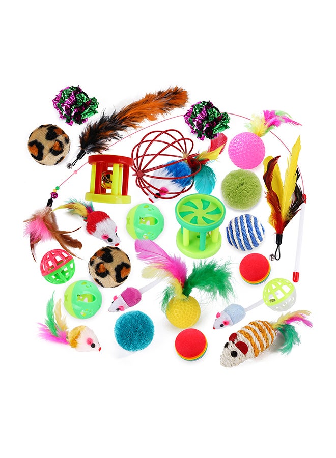 لعبة ريش قابلة للسحب للقطط مكونة من 26 قطعة متعدد الألوان 25x8x15سم - Image 1