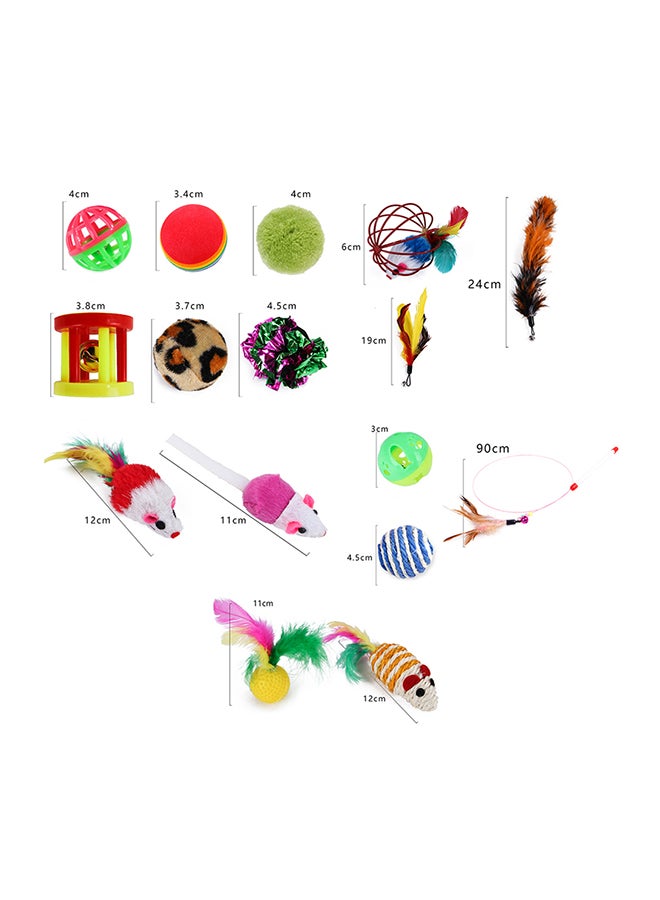 لعبة ريش قابلة للسحب للقطط مكونة من 26 قطعة متعدد الألوان 25x8x15سم - Image 2
