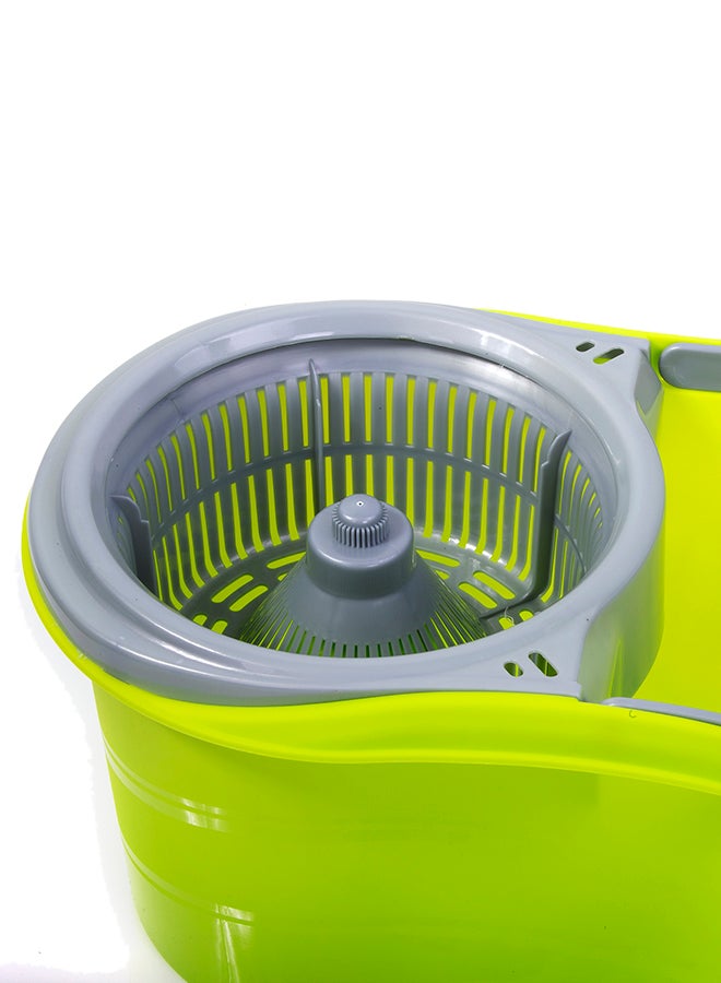 Royalford - 2-Piece 360 Degree Spin Mop With Bucket Set Green/Grey/Silver - Image 1