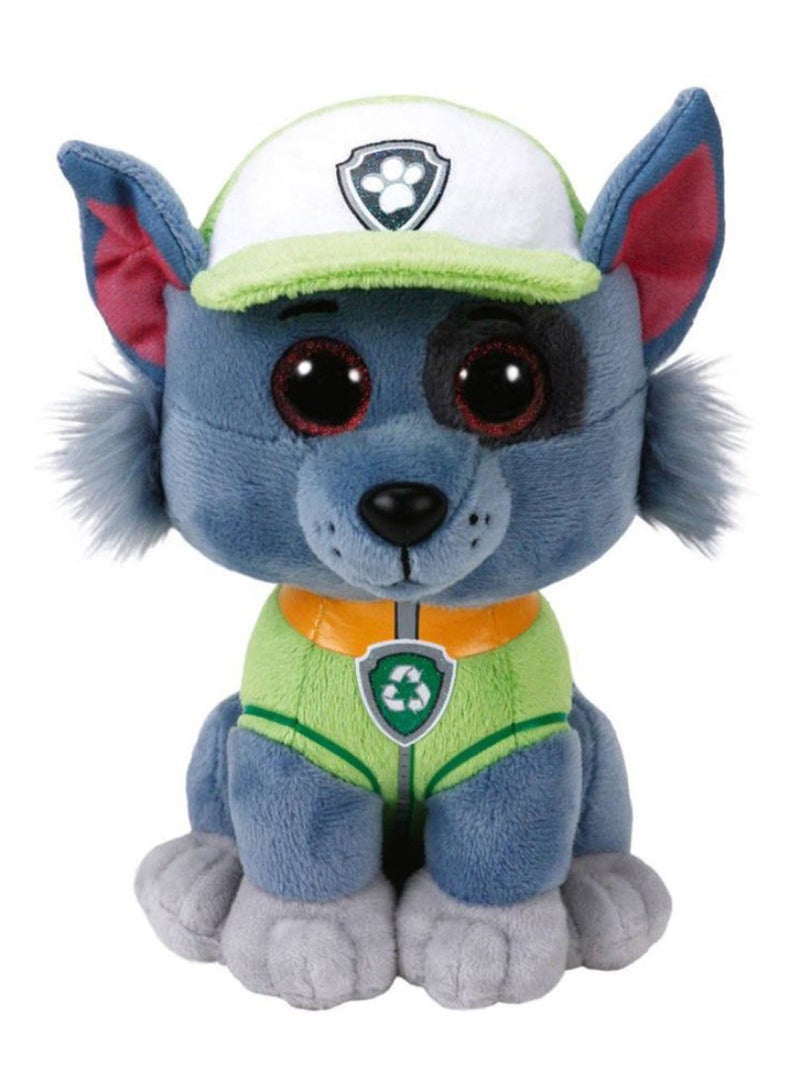 تي واي دمية محشوة من بيني بوس للكلب روكي من مسلسل الرسوم المتحركة "Paw Patrol"