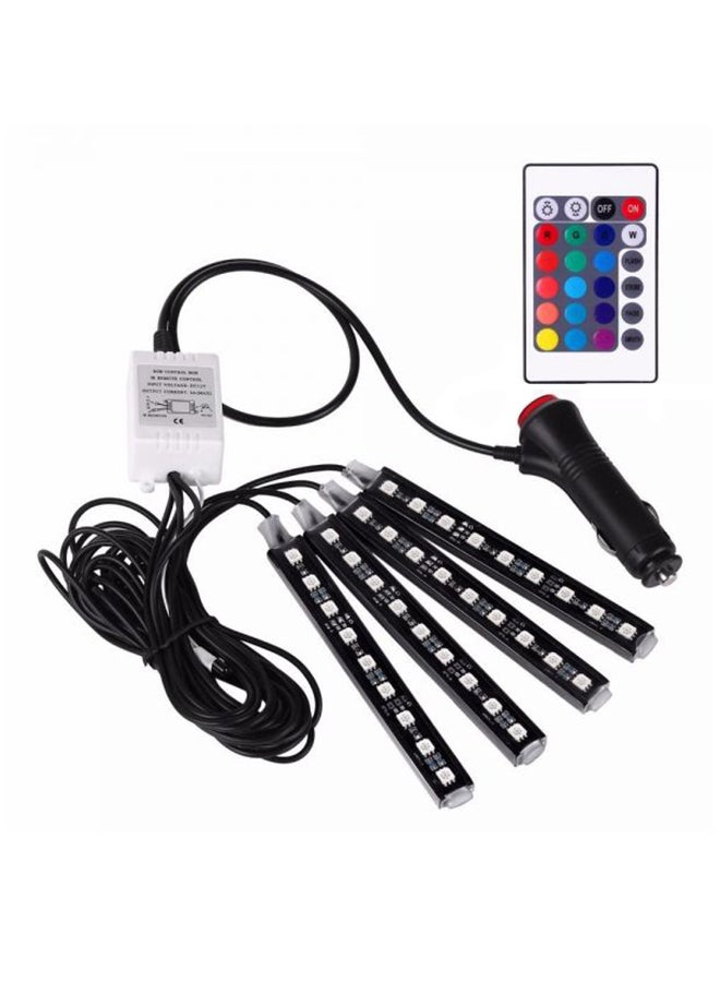 Generic 4 In 1 LED Interior Car Light Strip With Remote Control 