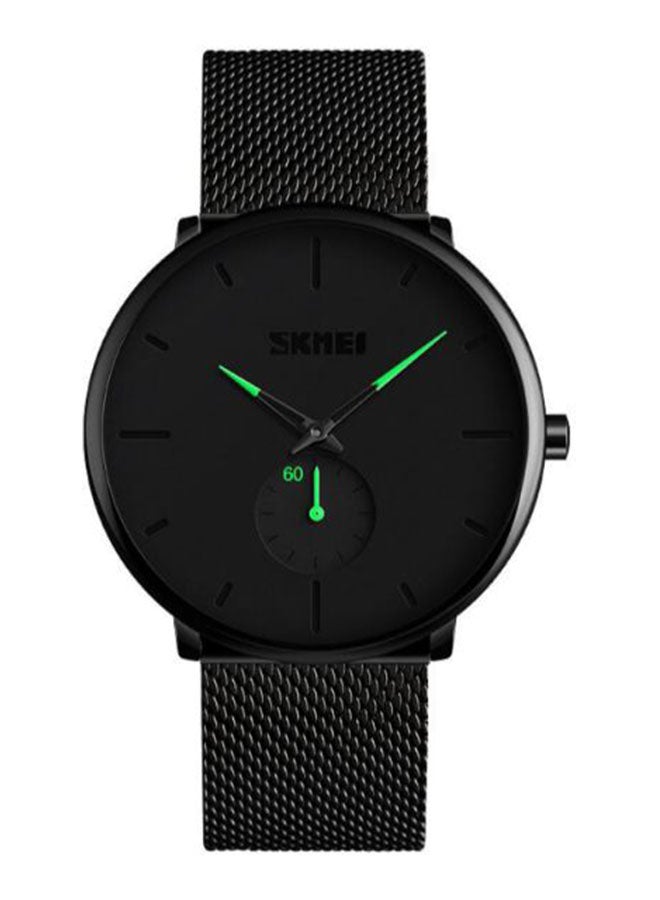 سكمي ساعة يد بعقارب بسوار مصنوع من سبيكة معدنية طراز 9185 - 40 مم - أسود للرجال - Image 1