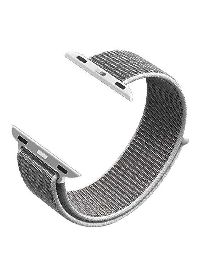 Mifan - Nylon Replacement Band For Apple Watch Series 1/2/3/4 - 40mm/38mm Seashell Silver - Image 1