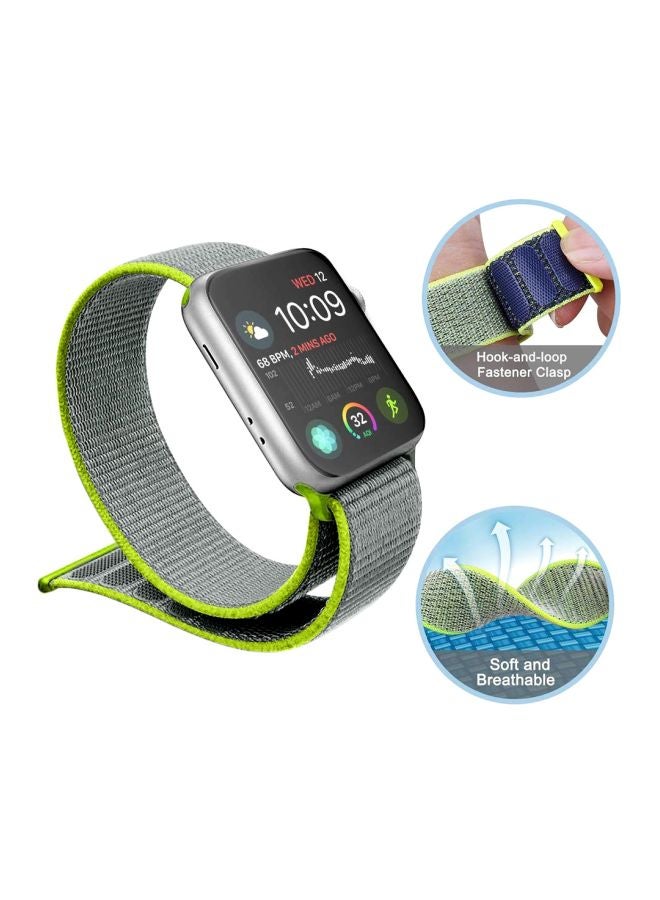 Mifan - Replacement Band For Apple Watch Series 1/2/3/4 44mm/42mm Green/Grey - Image 1
