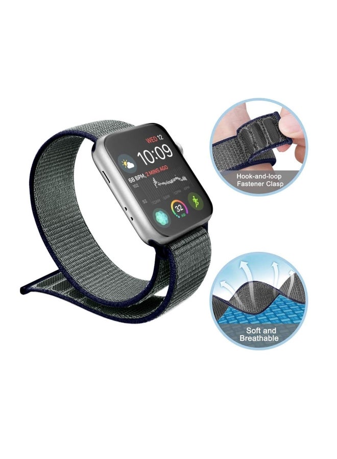 ميفان سوار بديل من القماش الشبكي لساعة أبل سيريز 1/2/3/4 مقاس 40/38 مم ضباب منتصف الليل - Image 2