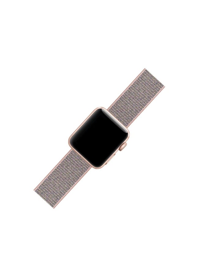 ميفان سوار بديل من النايلون لساعة أبل سلسلة 1/2/3/4 مقاس 44/42 مم وردي رملي - Image 2