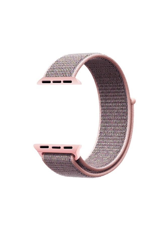 ميفان سوار بديل من النايلون لساعة أبل سلسلة 1/2/3/4 مقاس 44/42 مم وردي رملي - Image 4