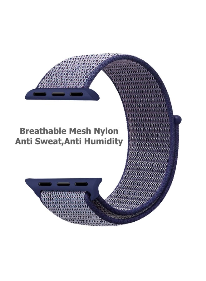 ميفان سوار بديل من النايلون لساعة أبل سيريز 1/ 2/ 3/ 4 مقاس 40/ 38 مم أزرق داكن - Image 3