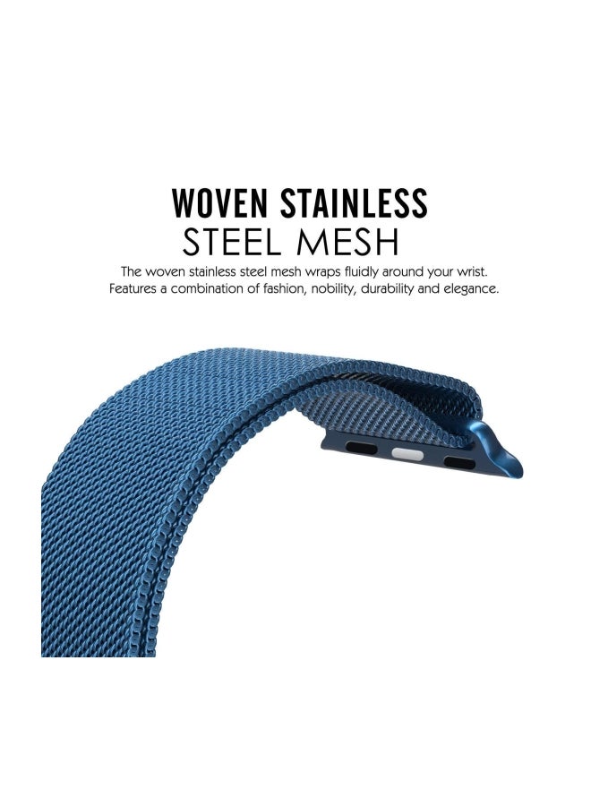 Mifan - Stainless Steel Replacement Band For Apple Watch Series 1/2/3/4 44mm/42mm Blue Mesh - Image 1