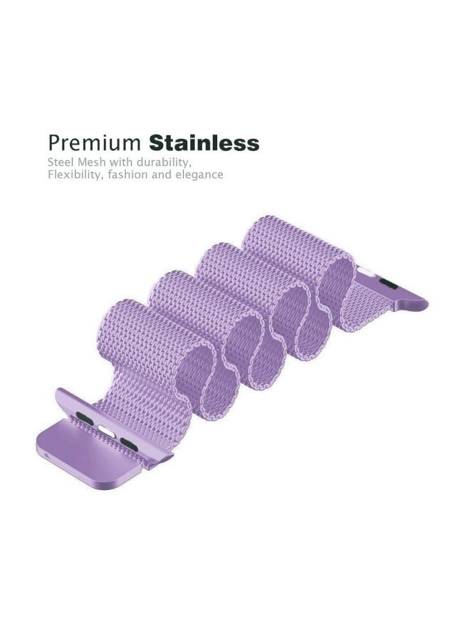 ميفان سوار بديل من الستانلس ستيل لساعة أبل سيريز 1/2/3/4 مقاس ‎40/38 مم خزامي - Image 2