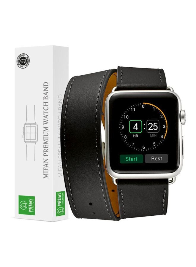 ميفان سوار بديل لسلسلة ساعات أبل 1/2/3/4 مقاس 42/44 مم أسود - Image 2