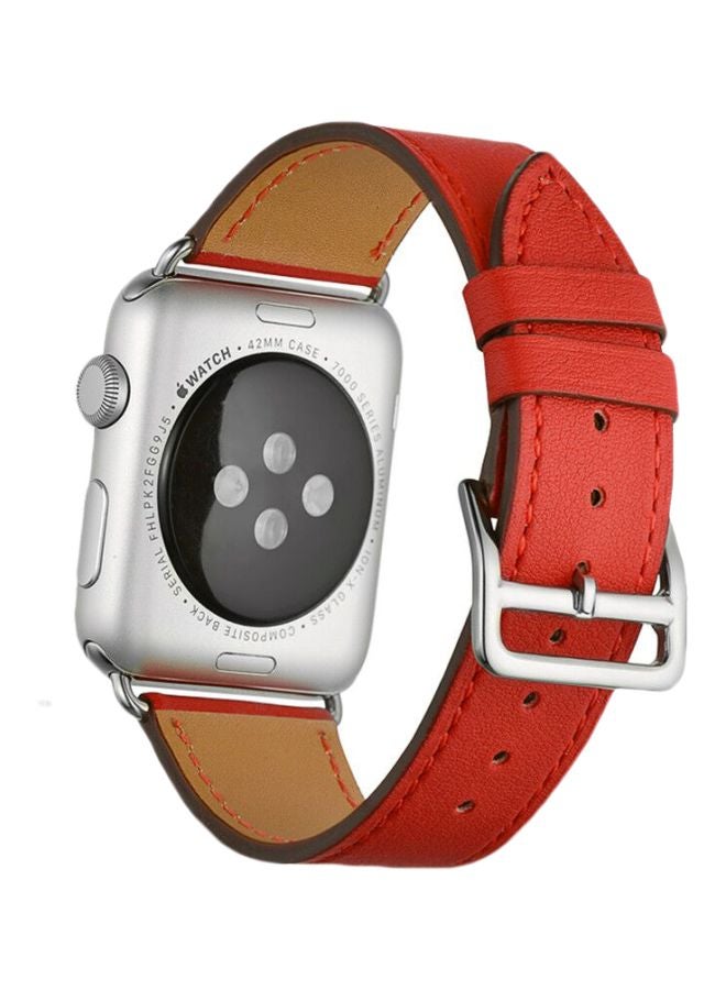 ميفان سوار معصم مصنوع من الجلد لساعة أبل سيريس 1/2/3 مقاس 44/42 مم أحمر - Image 1