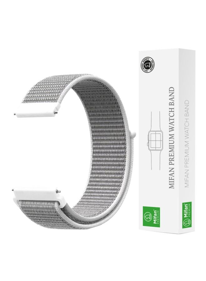 Mifan Replacement Nylon Band For Galaxy Watch/Huawei/Garmin/Fossil Smartwatch Seashell Silver - Image 1