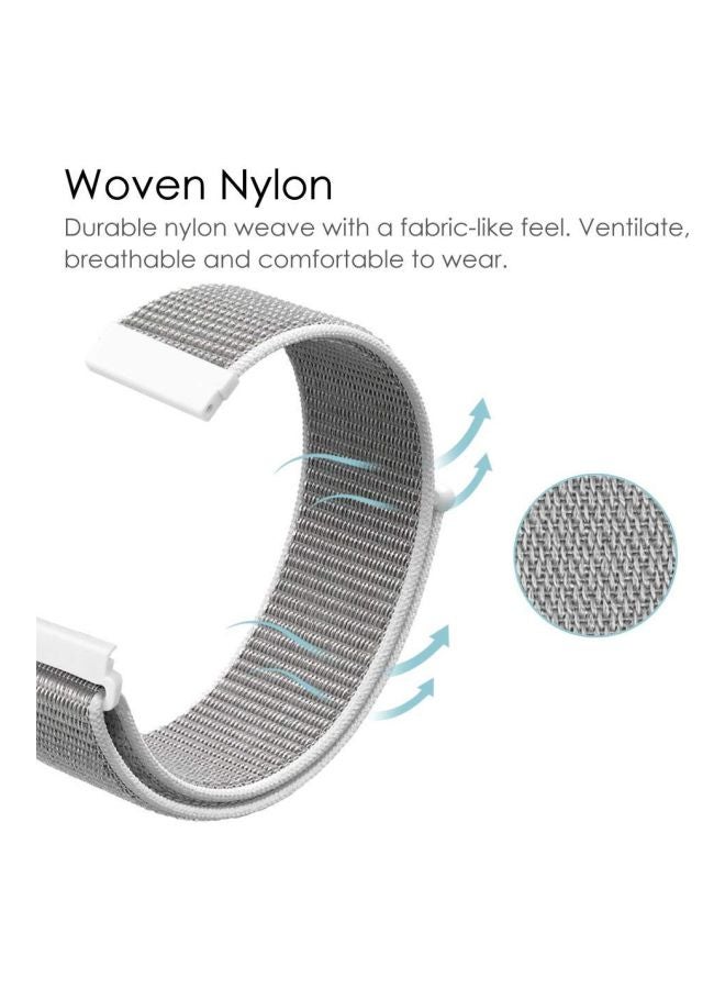 Mifan Replacement Nylon Band For Galaxy Watch/Huawei/Garmin/Fossil Smartwatch Seashell Silver - Image 4