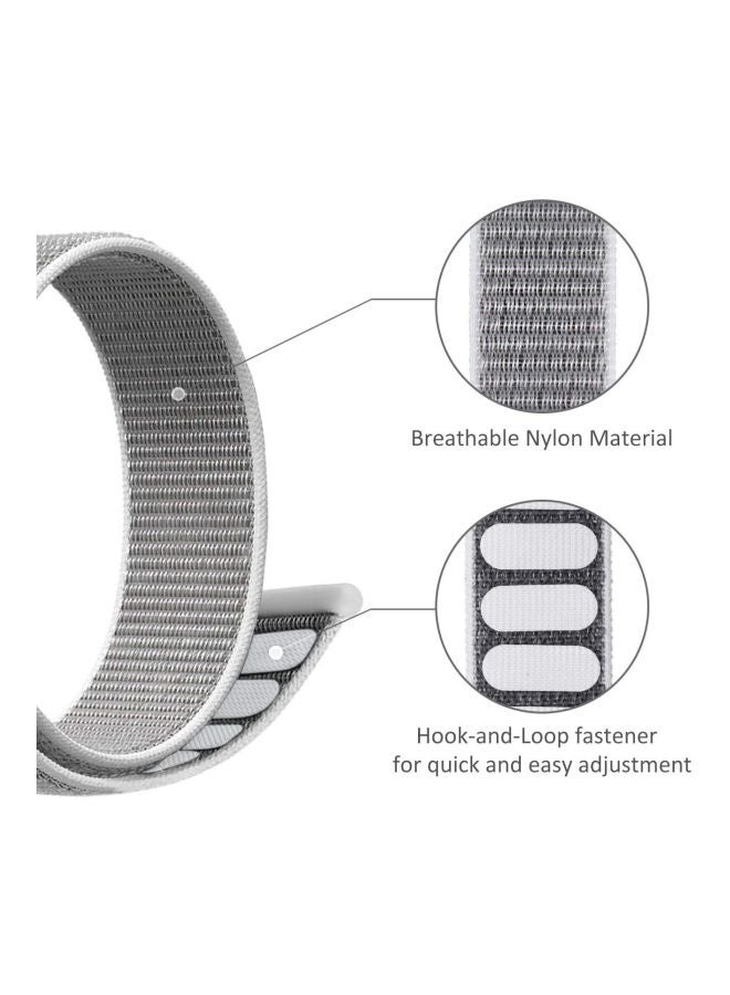 Mifan Replacement Nylon Band For Galaxy Watch/Huawei/Garmin/Fossil Smartwatch Seashell Silver - Image 3
