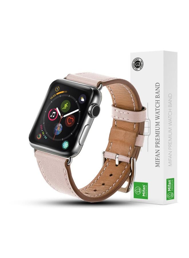 Mifan - Replacement Leather Band For Apple Watch Series 1/2/3/4 40/38mm Light Pink - Image 1