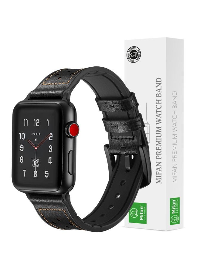 ميفان سوار بديل لسلسلة ساعات أبل 1/2/3/4 مقاس 38/40 مم أسود /برتقالي.