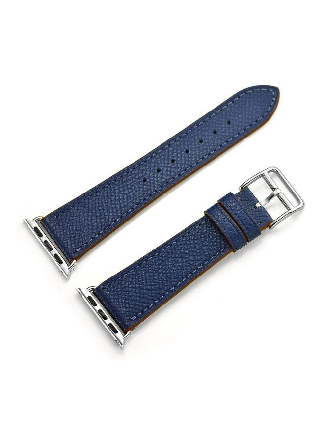 ميفان سوار بديل من الجلد لساعة أبل سيريس 1/ 2/ 3/ 4 مقاس 40/ 38 مم أزرق داكن - Image 2