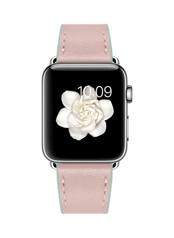 ميفان سوار بديل لسلسلة ساعات أبل 1/2/3/4 مقاس 38/40 مم وردي فاتح/أخضر - Image 4