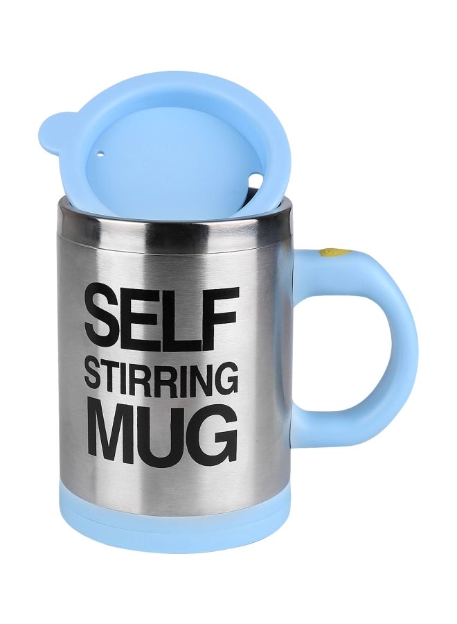 OTES Self Stirring Mug Silver/Black/Blue 8.8x14.3x11.5cm - Image 1