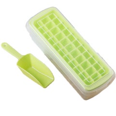 Ice Cube Tray With Scoop Green/Clear