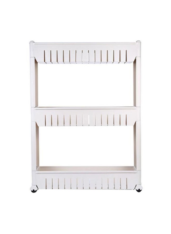 Generic - 3-Tier Storage Tower Rack Shelf With Wheel White 5kg - Image 1