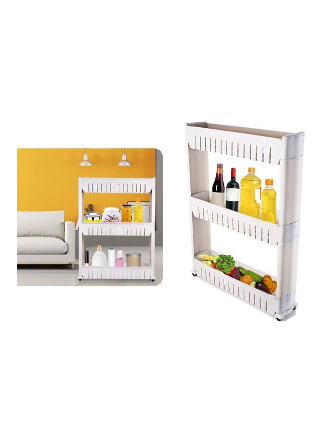 Generic - 3-Tier Storage Tower Rack Shelf With Wheel White 5kg - Image 1