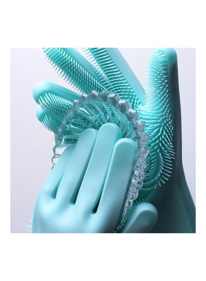 Reusable Rubber Cleaning Gloves Blue 10 x 4.5 x 1inch - Image 2