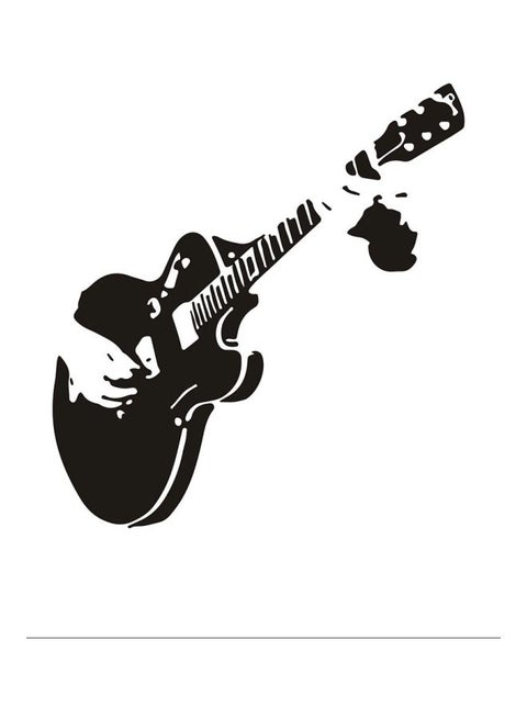 Customizable Guitar Wall Sticker Black 55x59cm