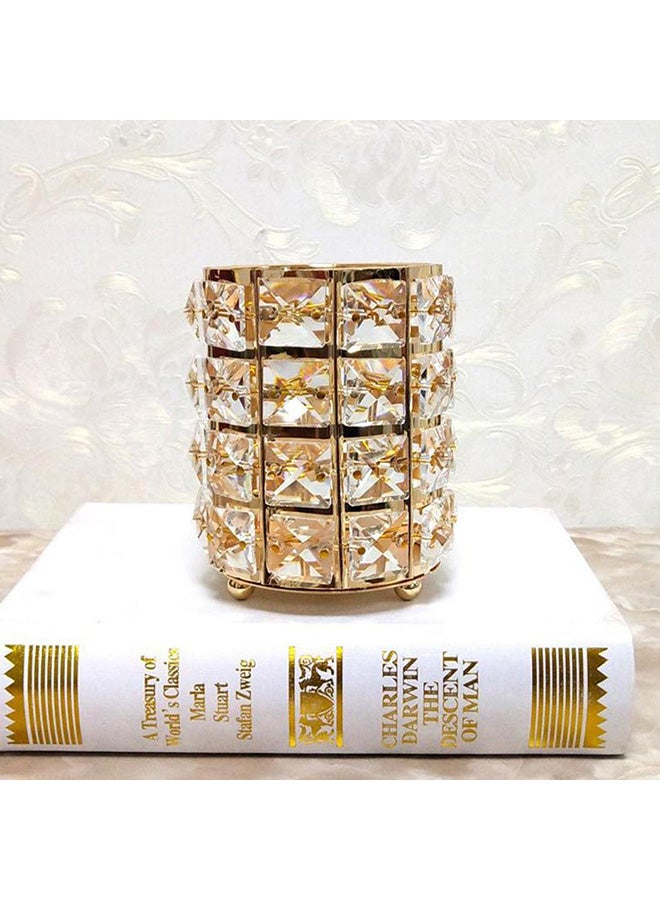 حامل فراشي مكياج ذهبي - Image 4