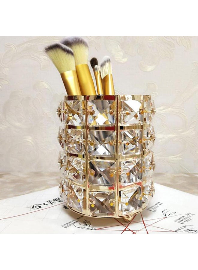 حامل فراشي مكياج ذهبي - Image 3