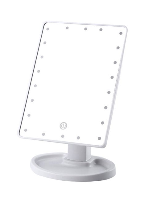 22 LED Light Square Multi-Function Makeup Mirror White